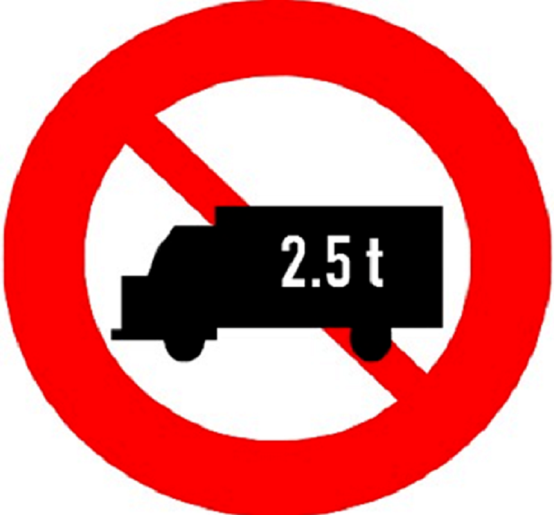 Biển báo cấm xe tải 2.5 tấn